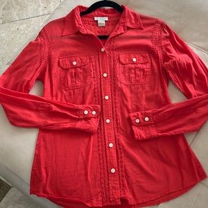 Lucky Brand women’s red button front blouse size Small